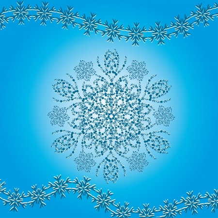 beautiful winter card with abstract isolated  snowflake. illustration.のイラスト素材