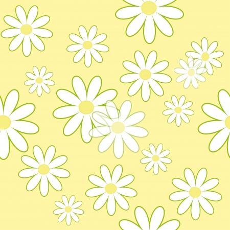 gentle natural background with lovely camomiles. Abstract seamless structureのイラスト素材