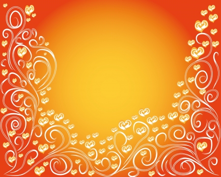 abstract love background with curling branches and hearts for you designのイラスト素材