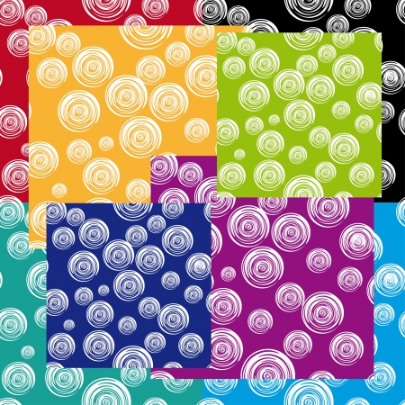 set of colorfull pattern with curl branches for use as a designのイラスト素材