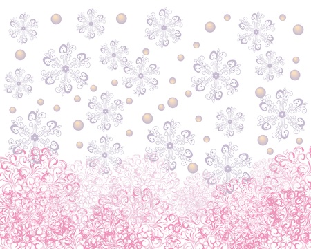 stylish abstract winter frame with different snowflakesのイラスト素材