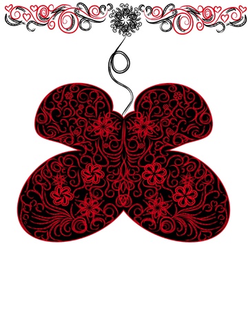 beautiful winter card with abstract isolated vector butterfly. illustration.のイラスト素材