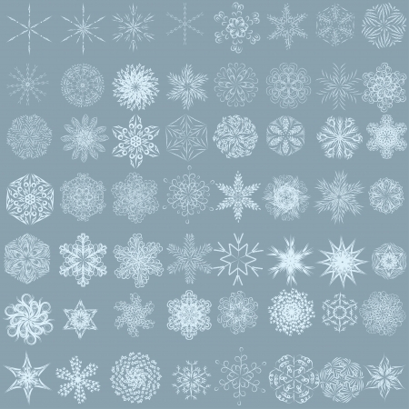 set of vector winter  snowflakes for your design. Abstract vectorのイラスト素材