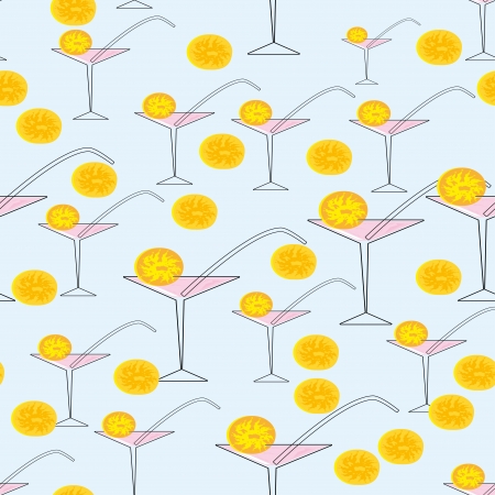 seamless pattern with cocktails. Abstract backgroundのイラスト素材