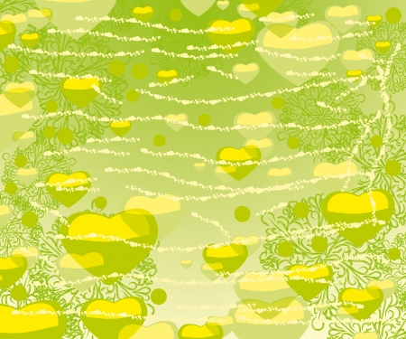 green abstract love backgroundのイラスト素材