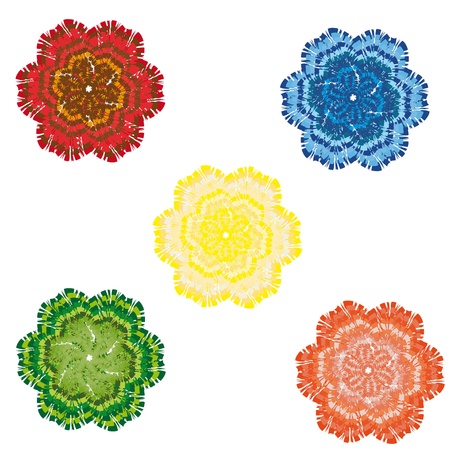 set with abstract flowers by blendsのイラスト素材