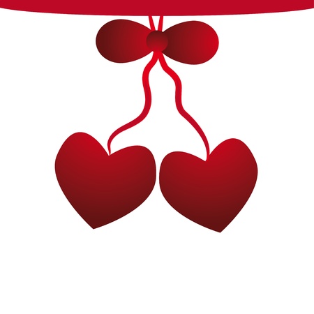 two red heartsのイラスト素材