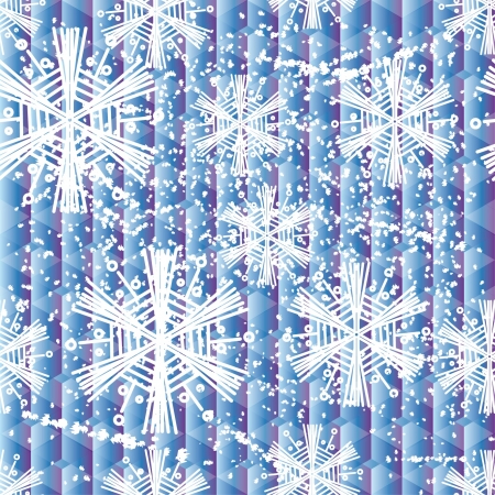 winter seamless with abstract vector snowflakes のイラスト素材