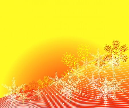 winter vector backgroud with snowflakesのイラスト素材