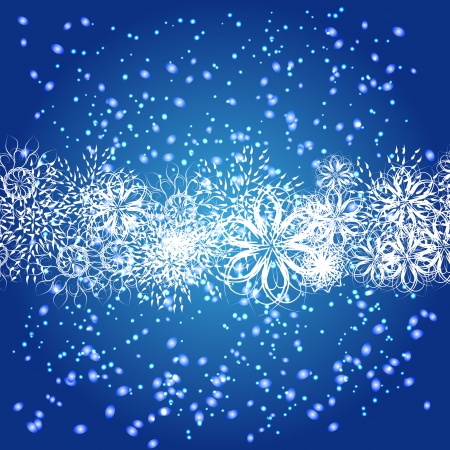 abstract winter framework with different snowflakes のイラスト素材
