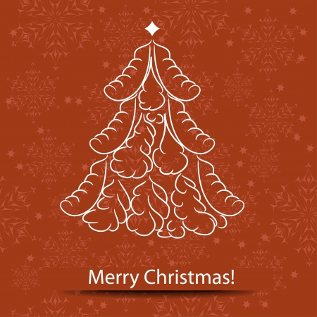 winter card with christmas treeのイラスト素材