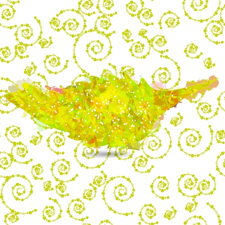 card leaf, executed in style of blots. Eco conceptのイラスト素材