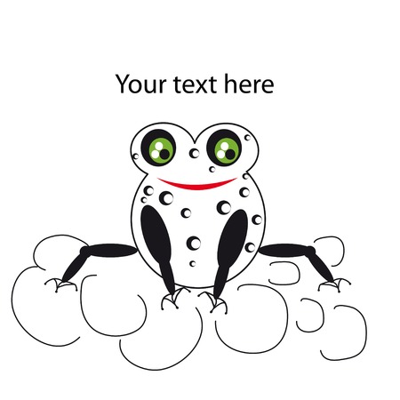 Cartoon frog for print. Cool character for your designのイラスト素材