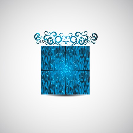 abstract box in blueのイラスト素材