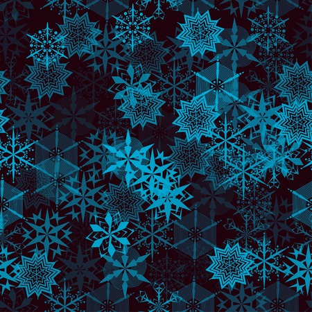 abstract seamless pattern with snowflakes. With clipping mask.のイラスト素材