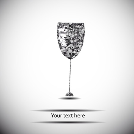 black and white geometry wineglass. stylized vectory for designのイラスト素材