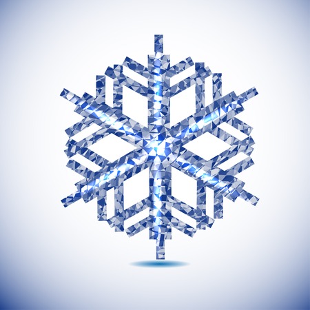 abstract dark blue geometry snowflakeのイラスト素材