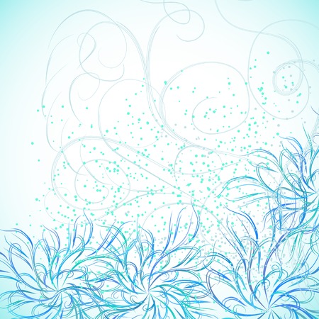 floral curl frameのイラスト素材