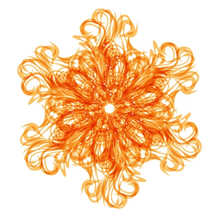 gentle orange flower or snowflake.のイラスト素材
