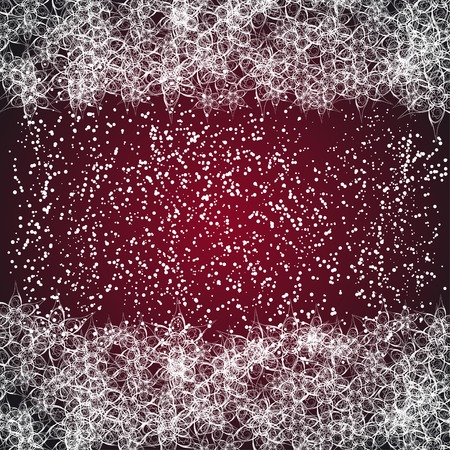 abstract frame with snowflakes. With clipping mask.のイラスト素材