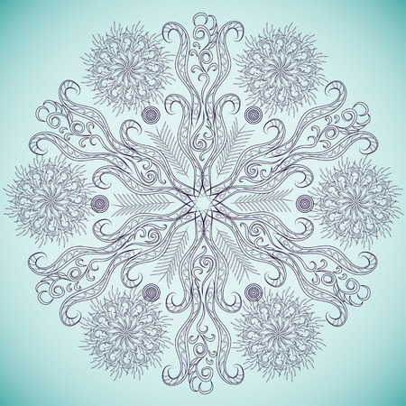 abstract lacy flower or snowflakeのイラスト素材
