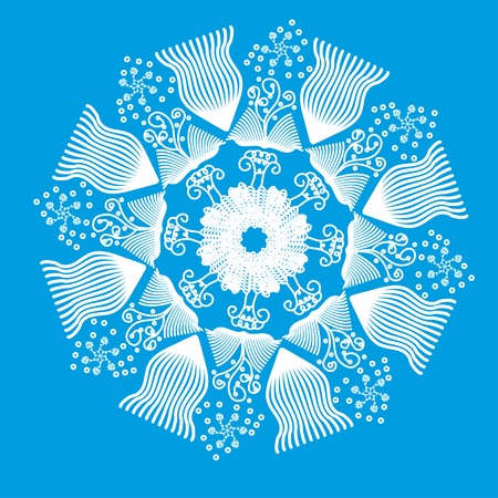 abstract lacy flower or snowflakeのイラスト素材