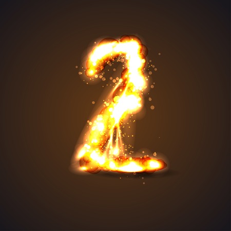 number two with light effectのイラスト素材