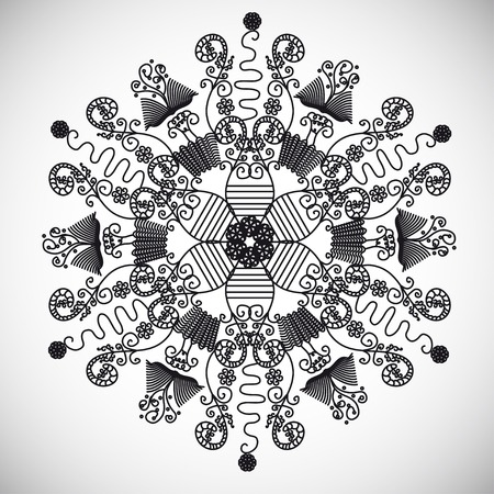 abstract lacy flower or snowflakeのイラスト素材