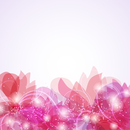 gentle frame with pink flowers. Template for your designのイラスト素材