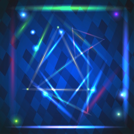 Square border with light effects. Vector illustration for your designのイラスト素材