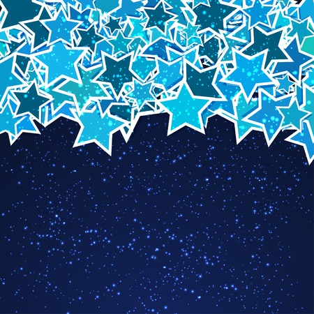 frame with blue stars for your text on dark blue backgroundのイラスト素材