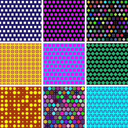 colors collections of simple seamless geometric patternsのイラスト素材