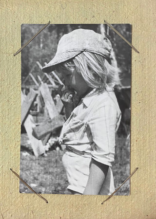 retro photo of a little girl in an old album, history, memories