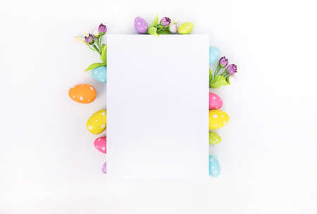 Easter card with colored eggs