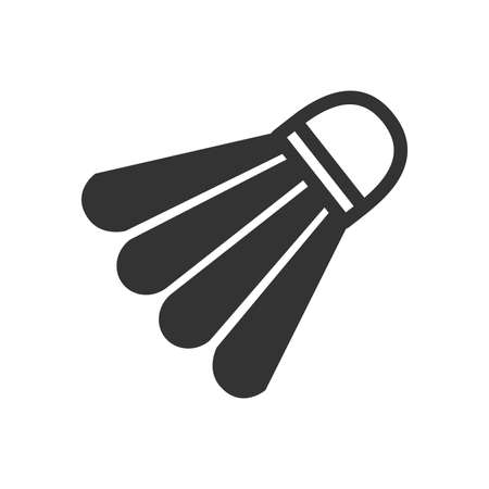 Badminton shuttlecock in a flat style  on white background.のイラスト素材