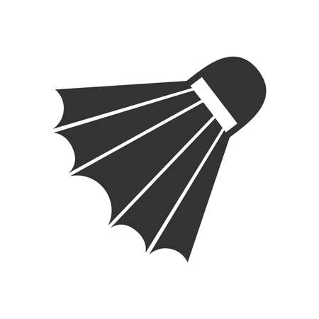 Badminton shuttlecock in a flat style on white background.のイラスト素材