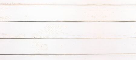 Wooden background made of boards painted with white paint. Natural wood texture. Bannerの写真素材