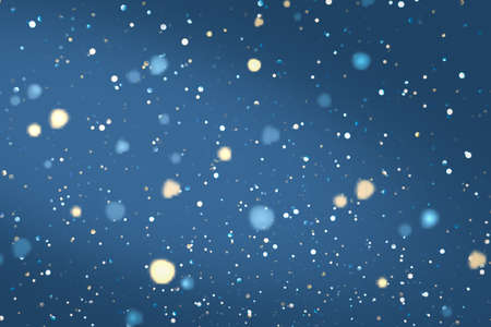 Blue abstract background with bokeh lights and stars. Texture.の写真素材