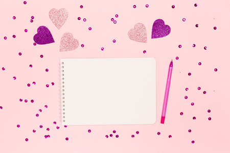 Greeting letter for Valentines Day, birthday, Mothers Day or International Womens Day. Festive backgroundの写真素材