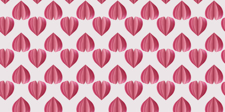 Seamless pattern of pink hearts on a gray background. Fabric design, Wallpaper, packagingの写真素材