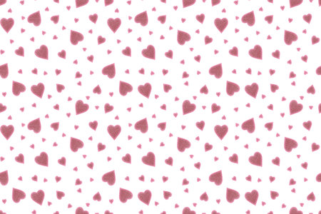Seamless pattern of pink hearts on a white background. fabric design, wallpaper, packaging.の写真素材