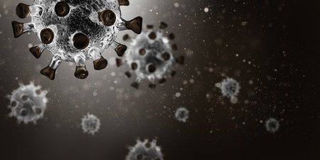 Virus or bacteria background. Viral infection concept. 3d renderingの写真素材