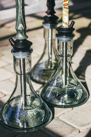 Hookah details for smoking and leisure in natural light