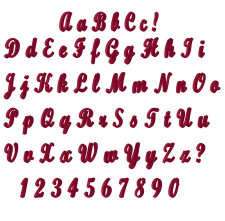 Individual letters of the alphabet and numbers realistic in 3Dの写真素材