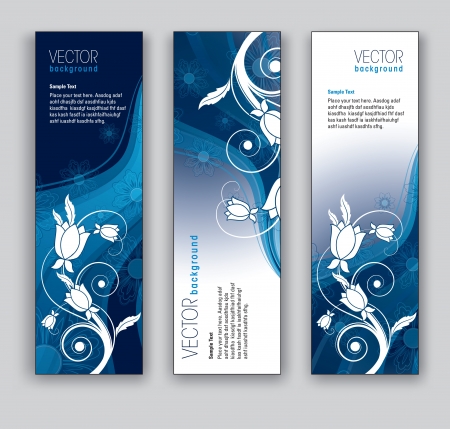 Vector Banners  Abstract Backgrounds  Floral Theme のイラスト素材