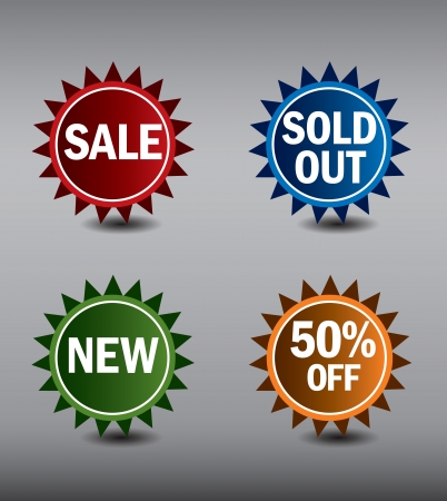 Round Labels or stickers for sale, 50  off, new and sold out items  のイラスト素材