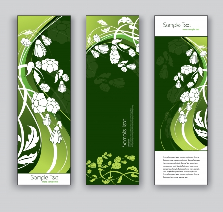 Abstract Banners With Flowers.  のイラスト素材