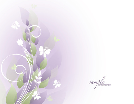 Vector Flowers and Butterflies. Abstract Background.のイラスト素材