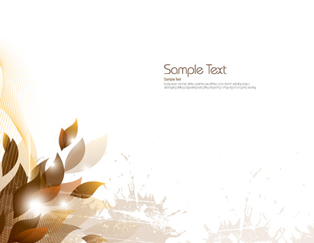 Vector Background with Orange Leaves.のイラスト素材