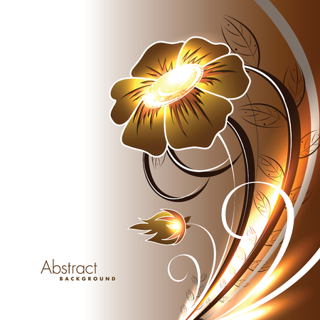 Abstract Vector Shiny Orange Flower.のイラスト素材